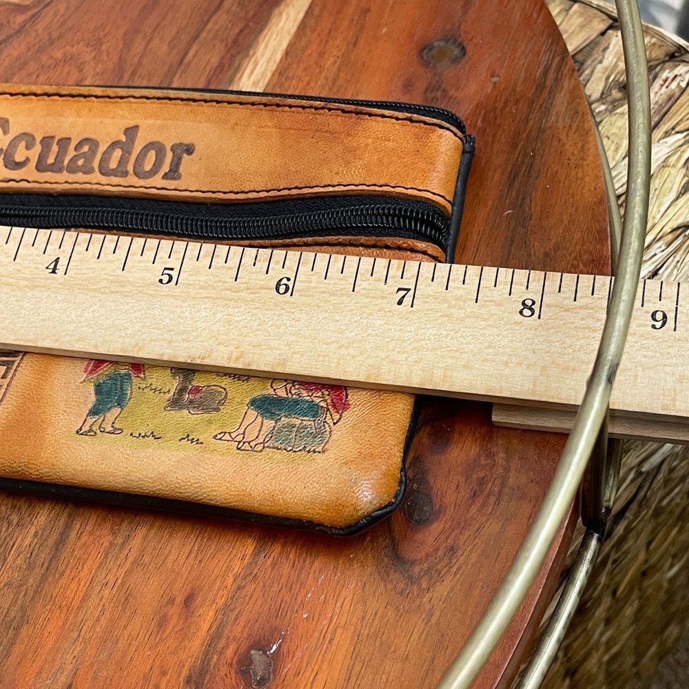 🌻Handmade 'Ecuador' Leather Pencil Case/Coin Purse/Makeup Bag - Picture 6 of 7